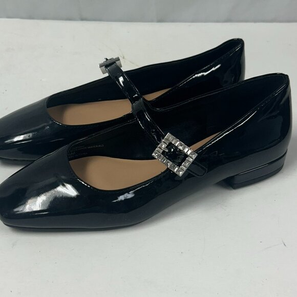 On 34th Women's Saadet Rhinestone Buckle Mary Jane Black Flats Size 5.5 M - Picture 6 of 6